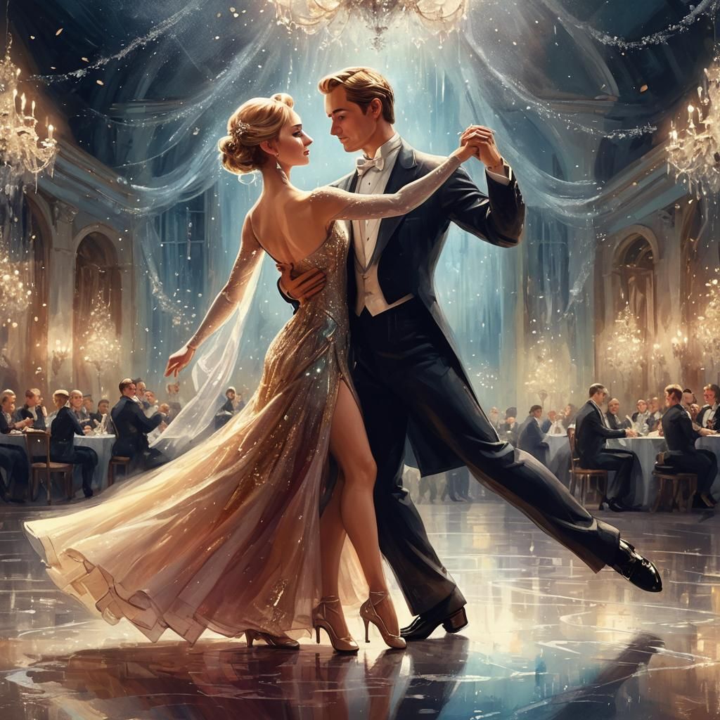 Elegant Ballroom Dance Frozen in Time