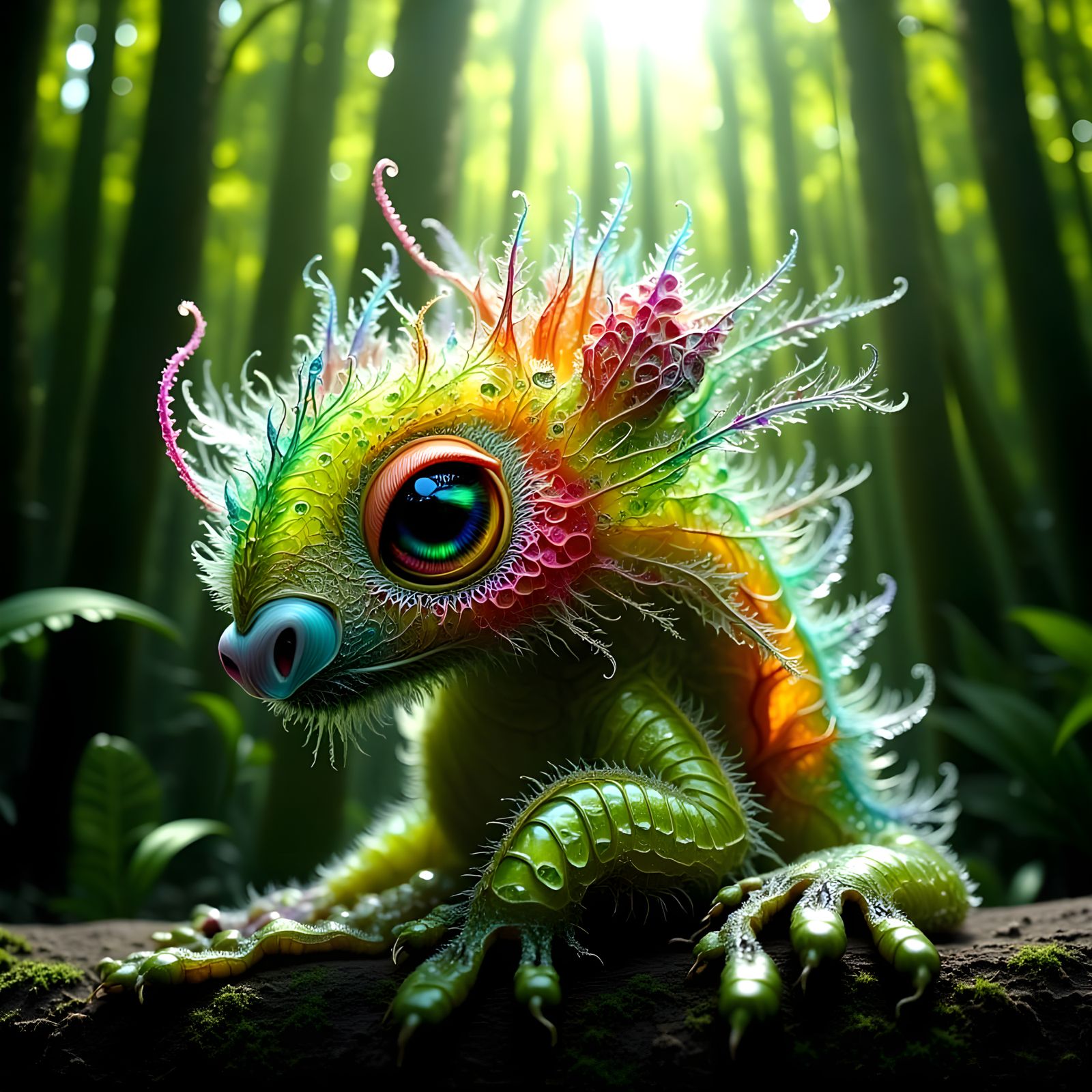 Exquisite Bird Creatures in a Whimsical Forest