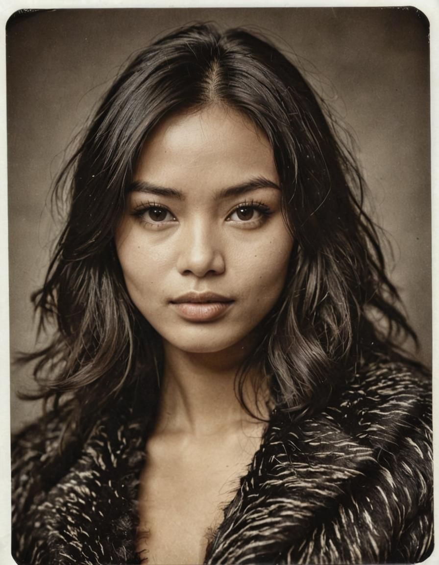 Vintage Lady in Fur Coat: Elegant Closeup