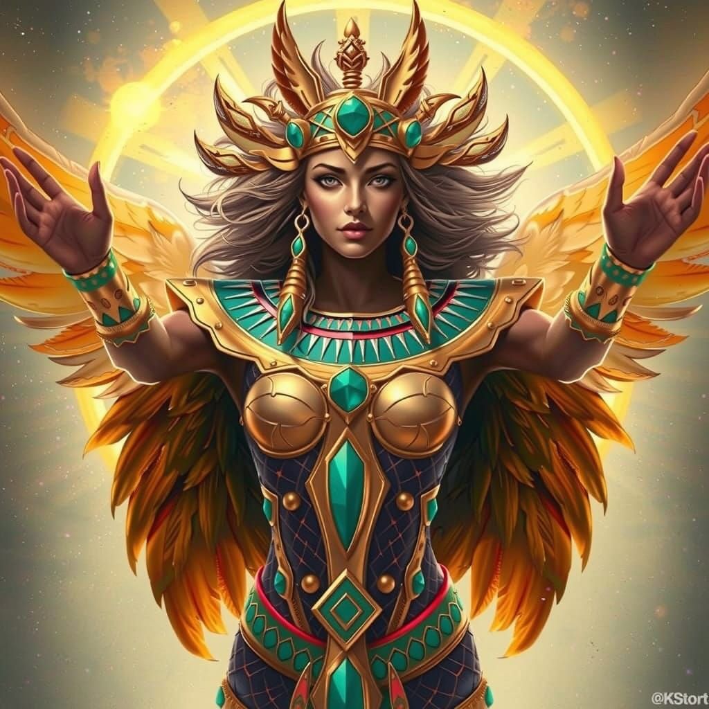 Egyptian Goddess of Love Radiates Power in Cyberpunk Glitz