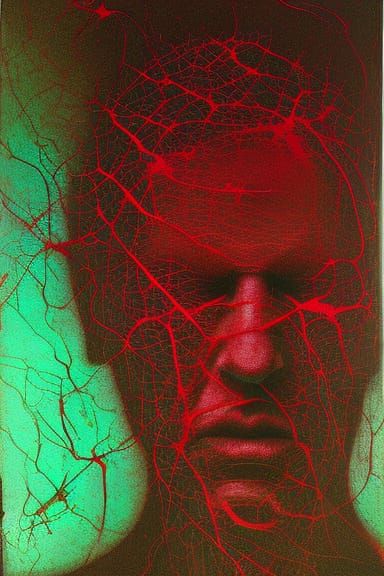 Ethereal Soul Portrait in Mixed Media Style