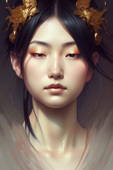Majestic Japanese Goddess Portrait in 8K Resolution
