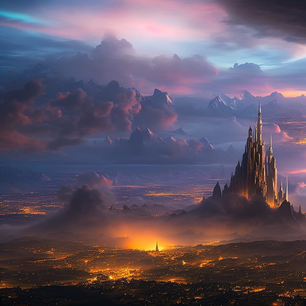 Cosmic City in the Clouds: Fantasy Concept Art