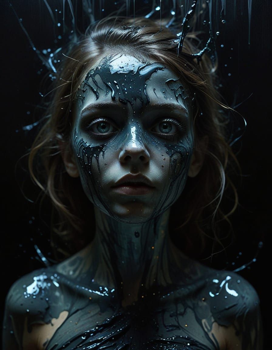 Distorted Child's Face in Midnight Astral Projection