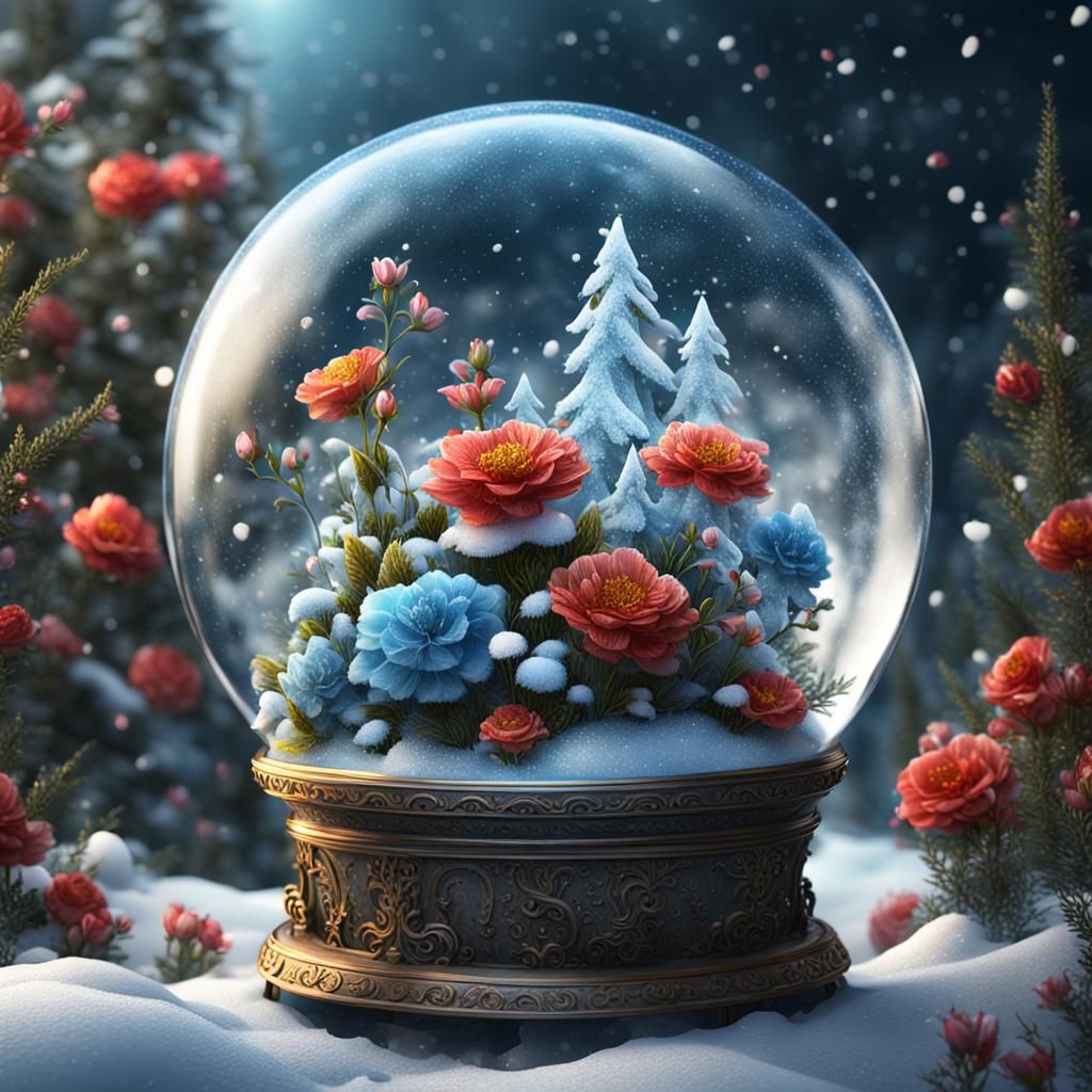Fantastical Floral Snow Globe Concept Art