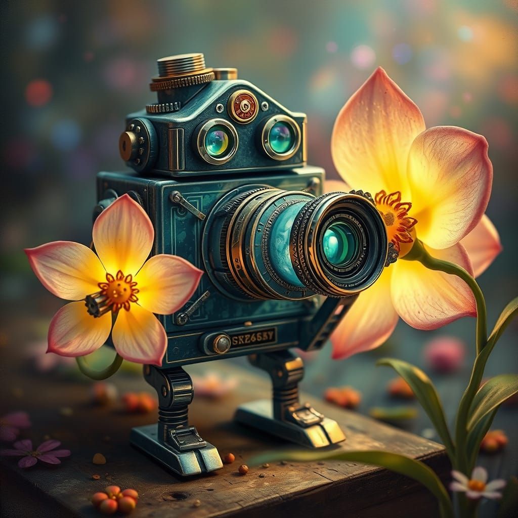 Camera Robot Captures Luminescent Flower, Fairy Tale Style