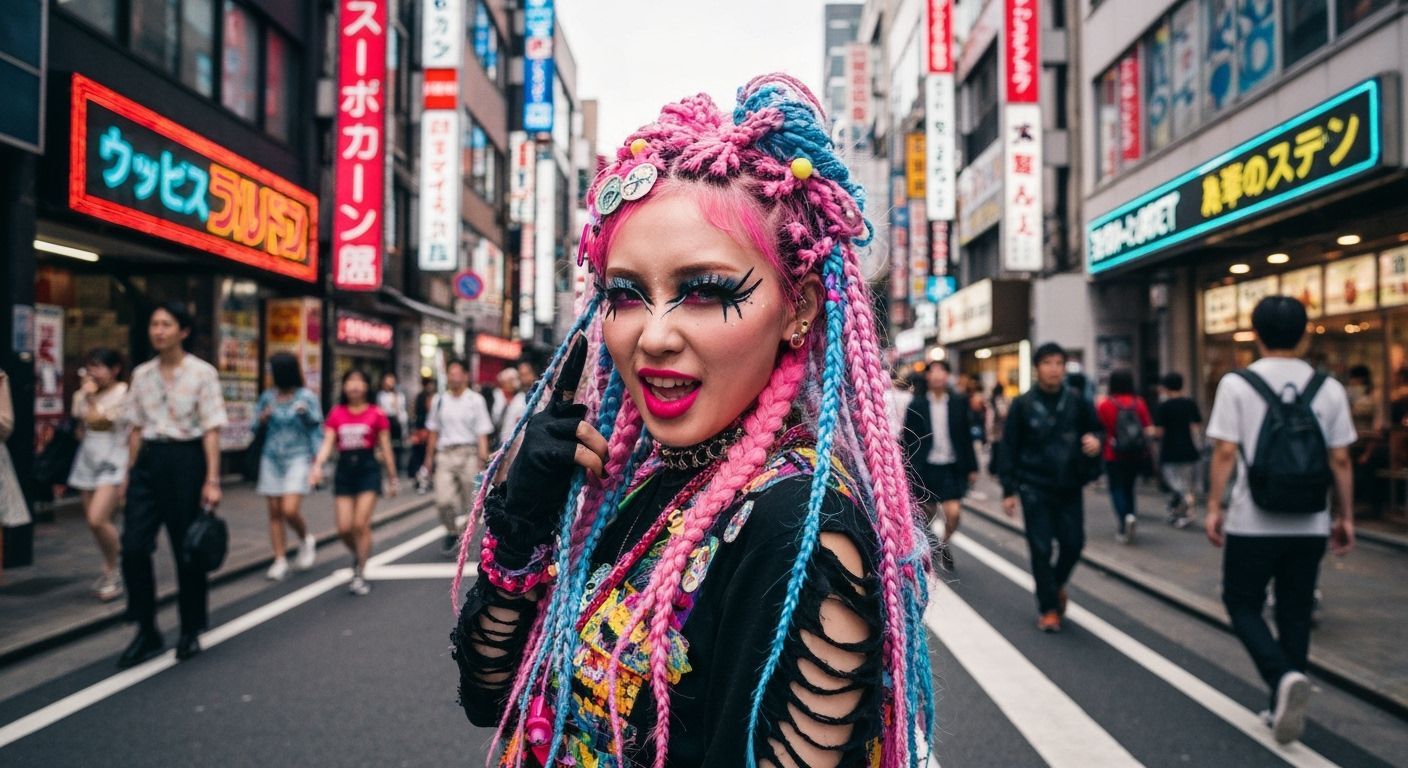 Punk Gyaru Girl in Okinawa, Shibuya and Harajuku Style