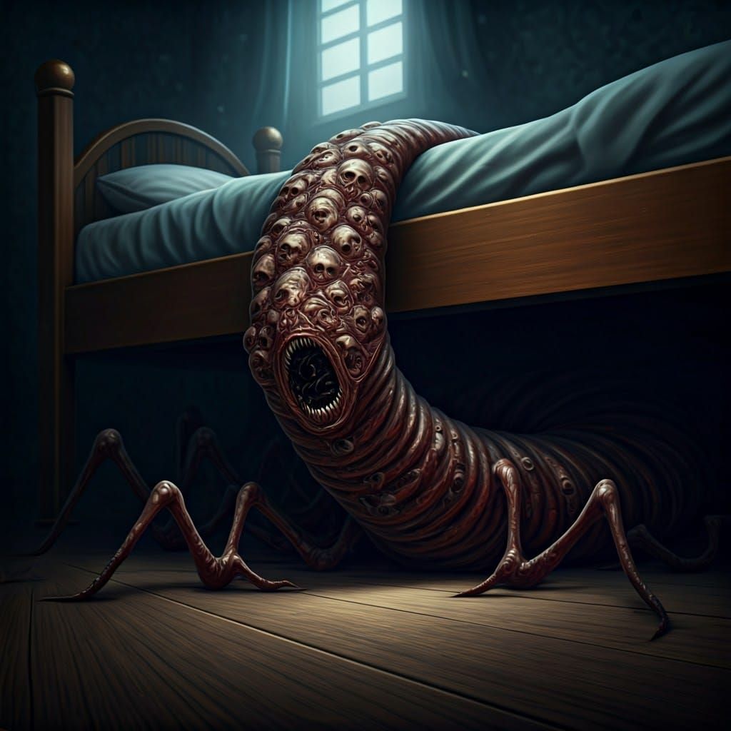 Grotesque Eldritch Abomination Hiding Under a Bed