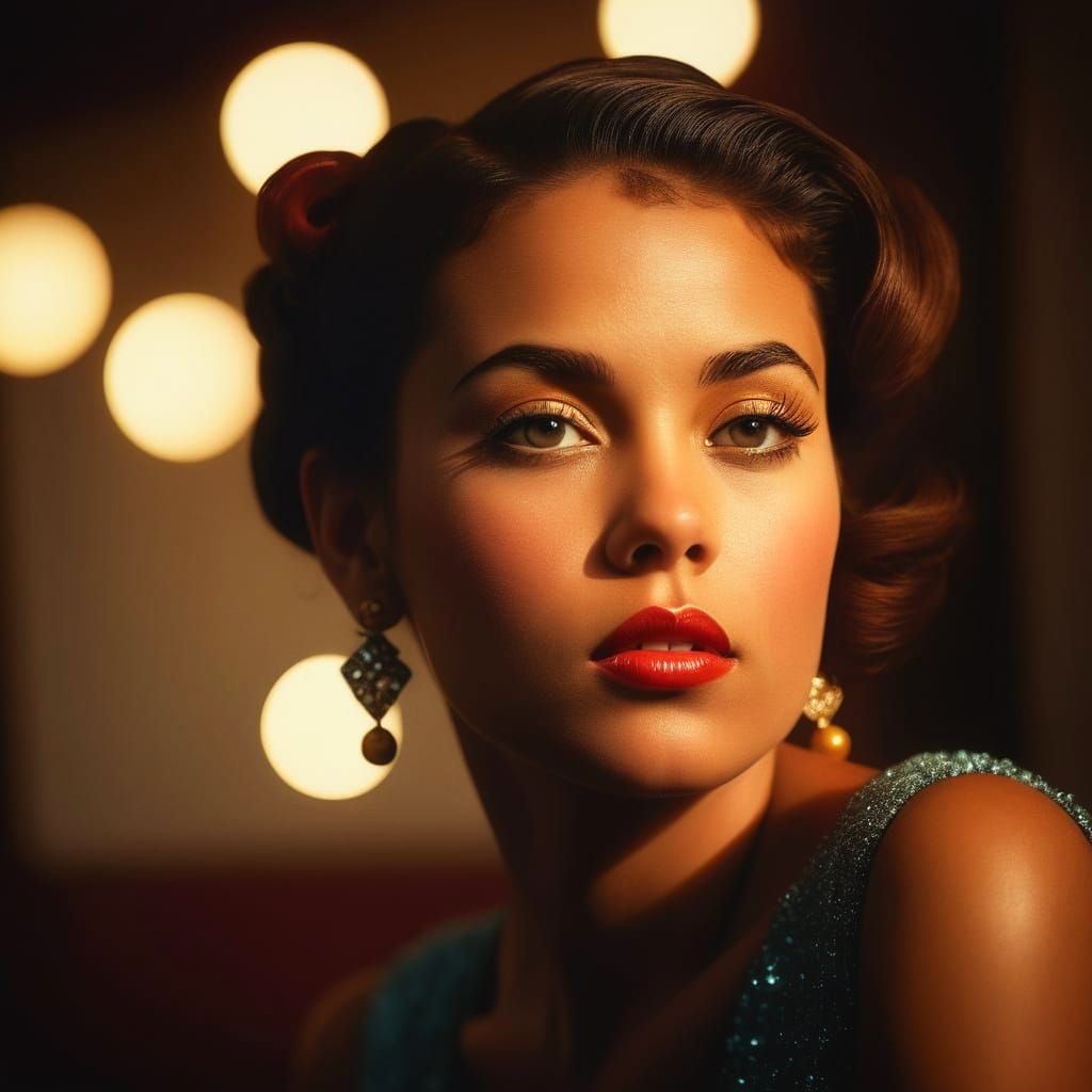 1950s Pin-Up Girl in Dance Hall