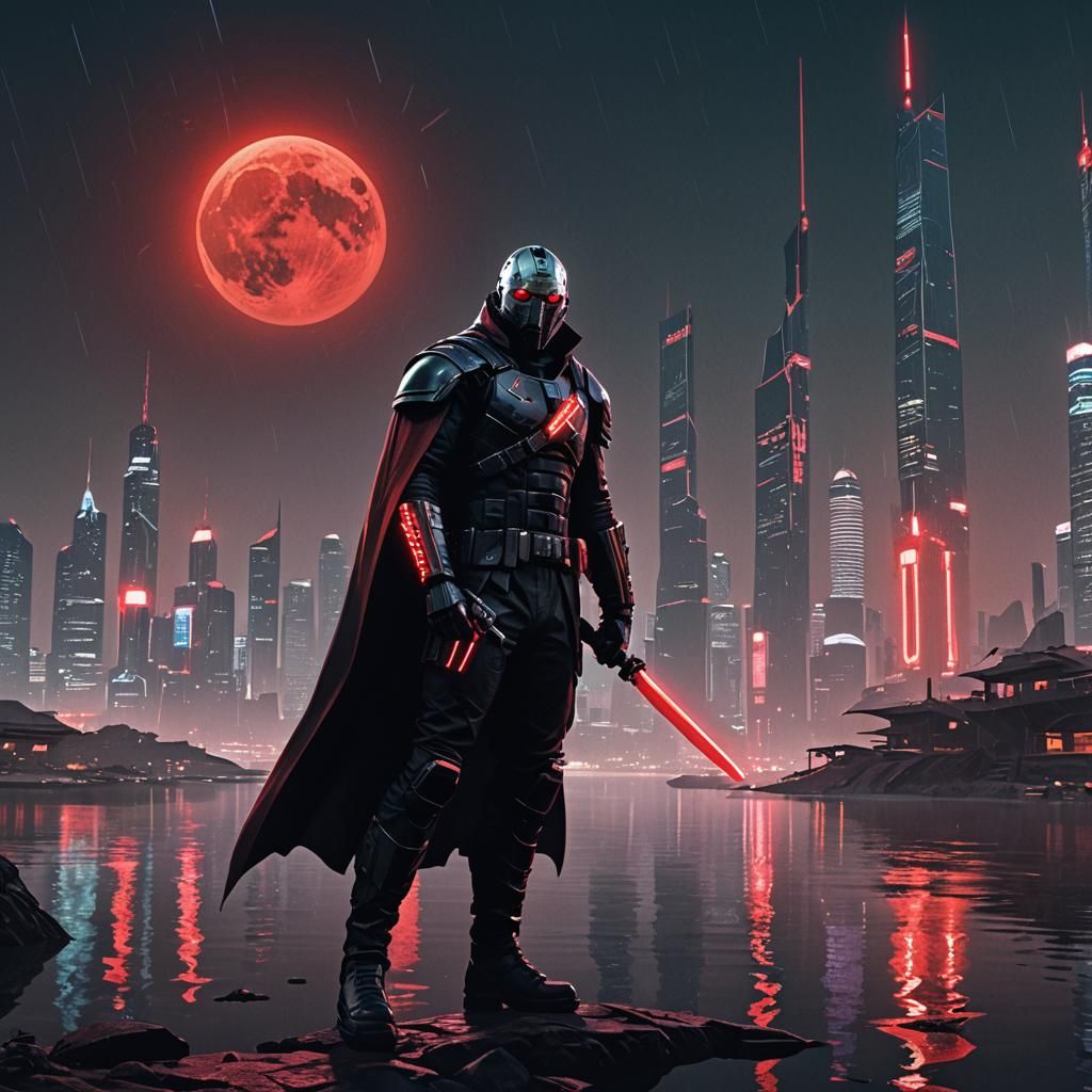 Jason Voorhees as Sith Lord in Cyberpunk Style