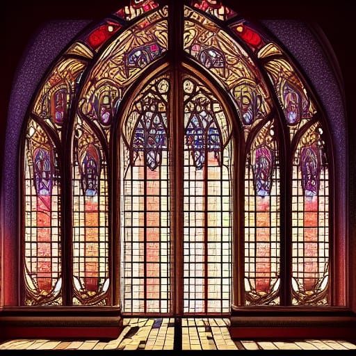 Stunning Stained Glass Digital Matte Painting