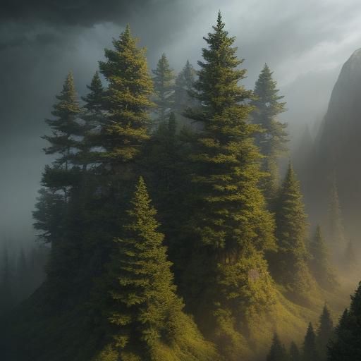 Stacked Trees on Chest: Digital Matte Painting