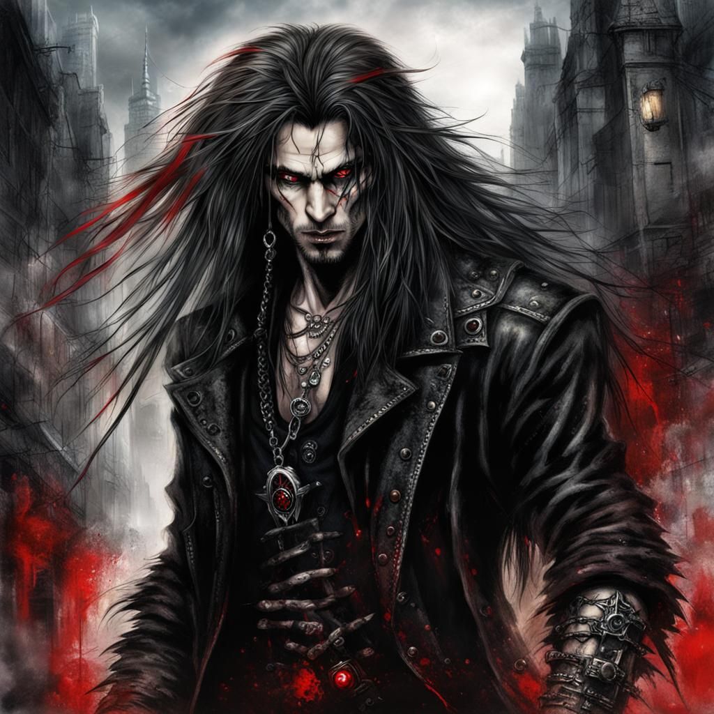 Gothic Punk Werewolf in Urban Setting