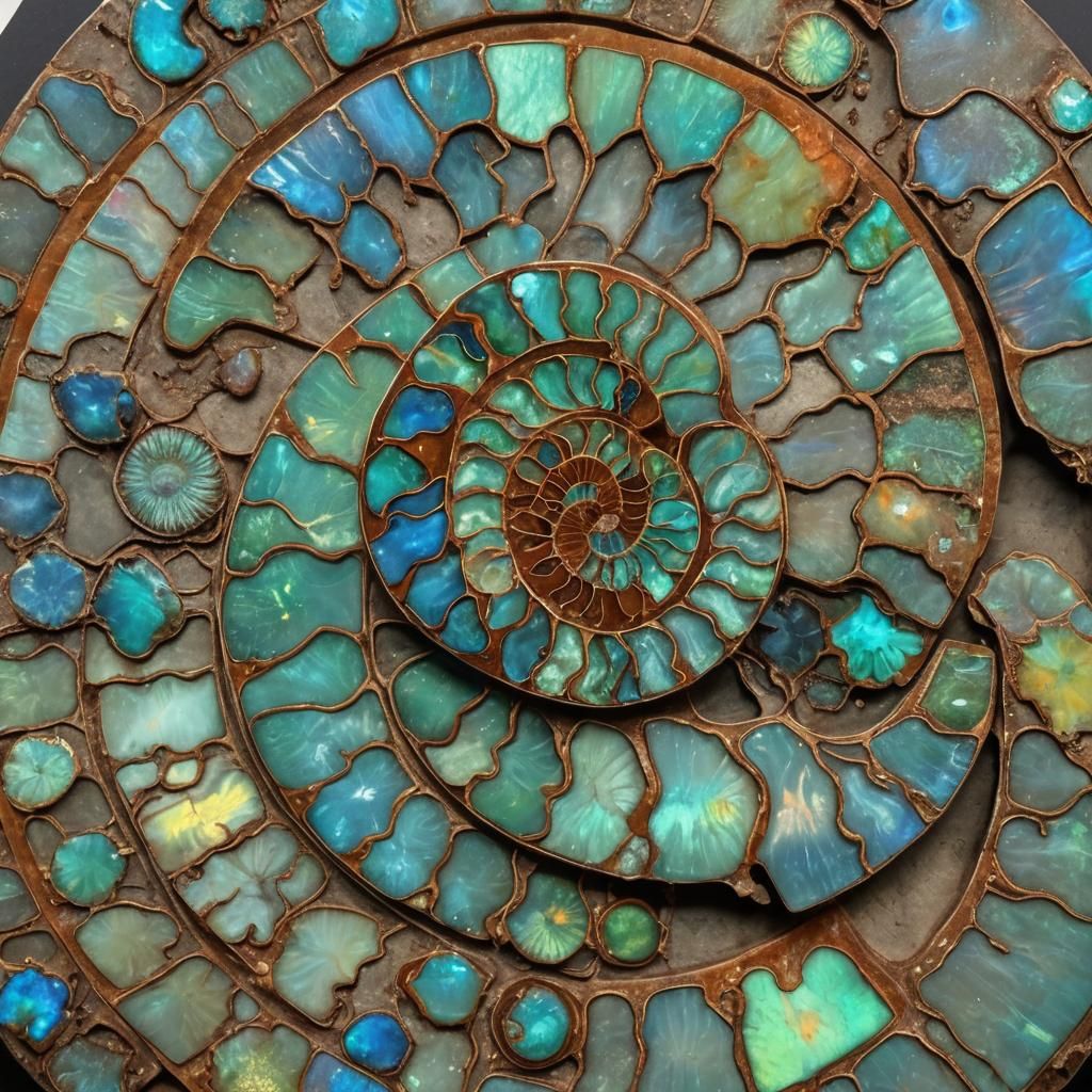 Opalized Ammonite Fossil from Australia