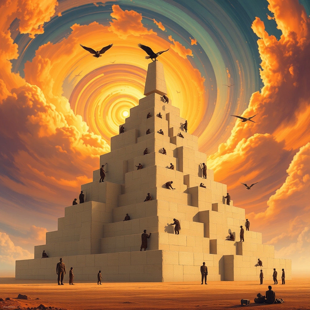 Figures Constructing Geometric Structure in Surreal Landscap...