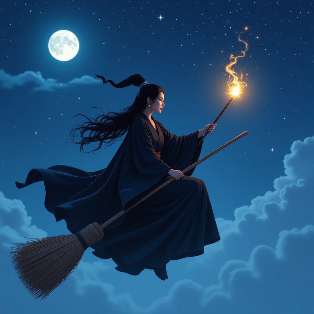 Tung Tung Tung Sahur Rides Broomstick in Photorealistic Styl...