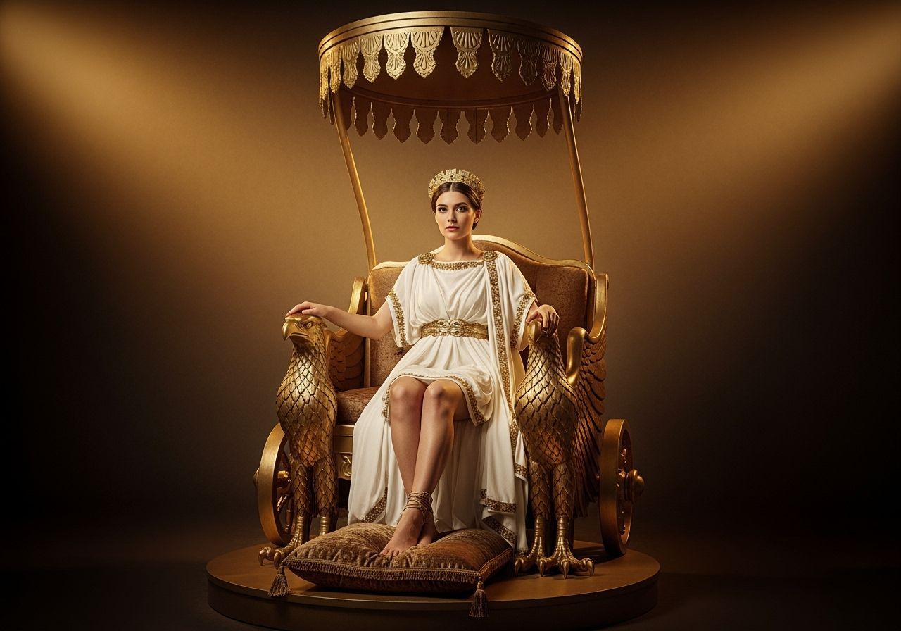 Roman Empress on Gold Chariot Throne