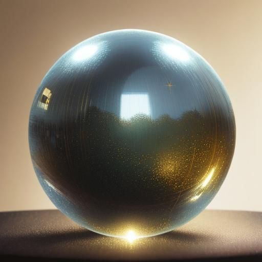 Key in Glass Sphere: Whimsical Still Life