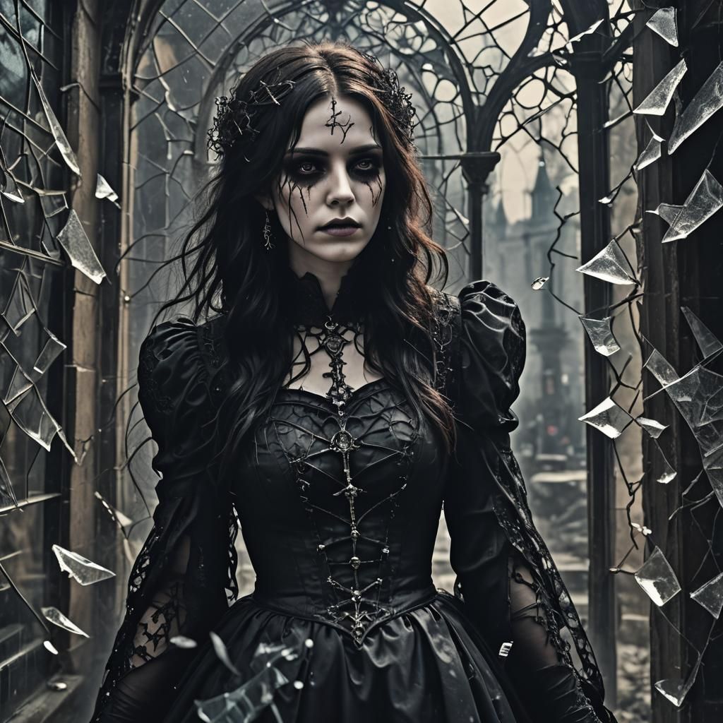 Gothic Longing: A Hyperrealistic, Moody Scene