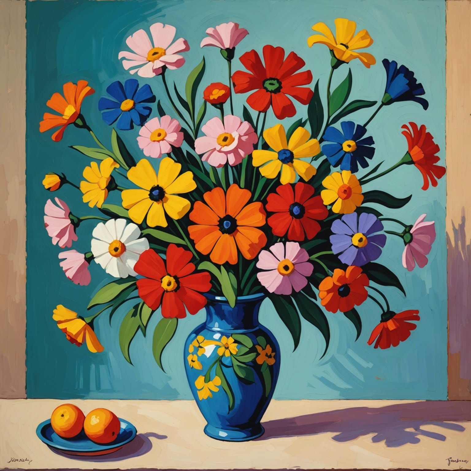 Floral Still Life in Matisse Style by Gurney