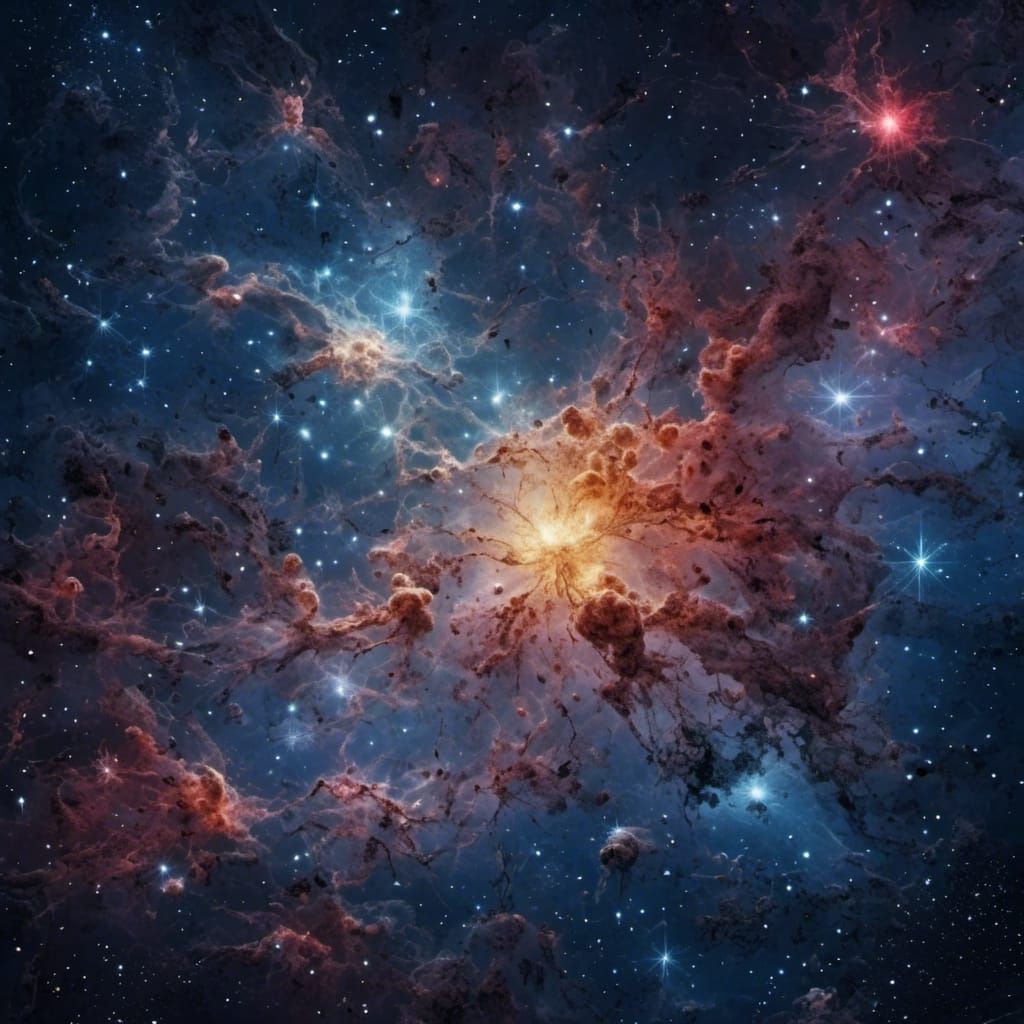 Vibrant Orion Constellation in Starry Sky