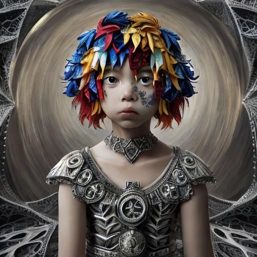 Scandinavia: Vivid Surrealist Oil Painting with Fractal Elem...