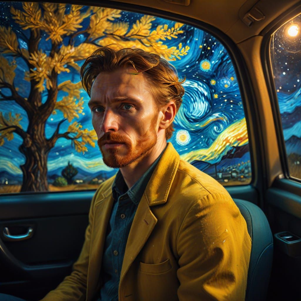 Dreamlike Scene in a Vibrant Night Sky