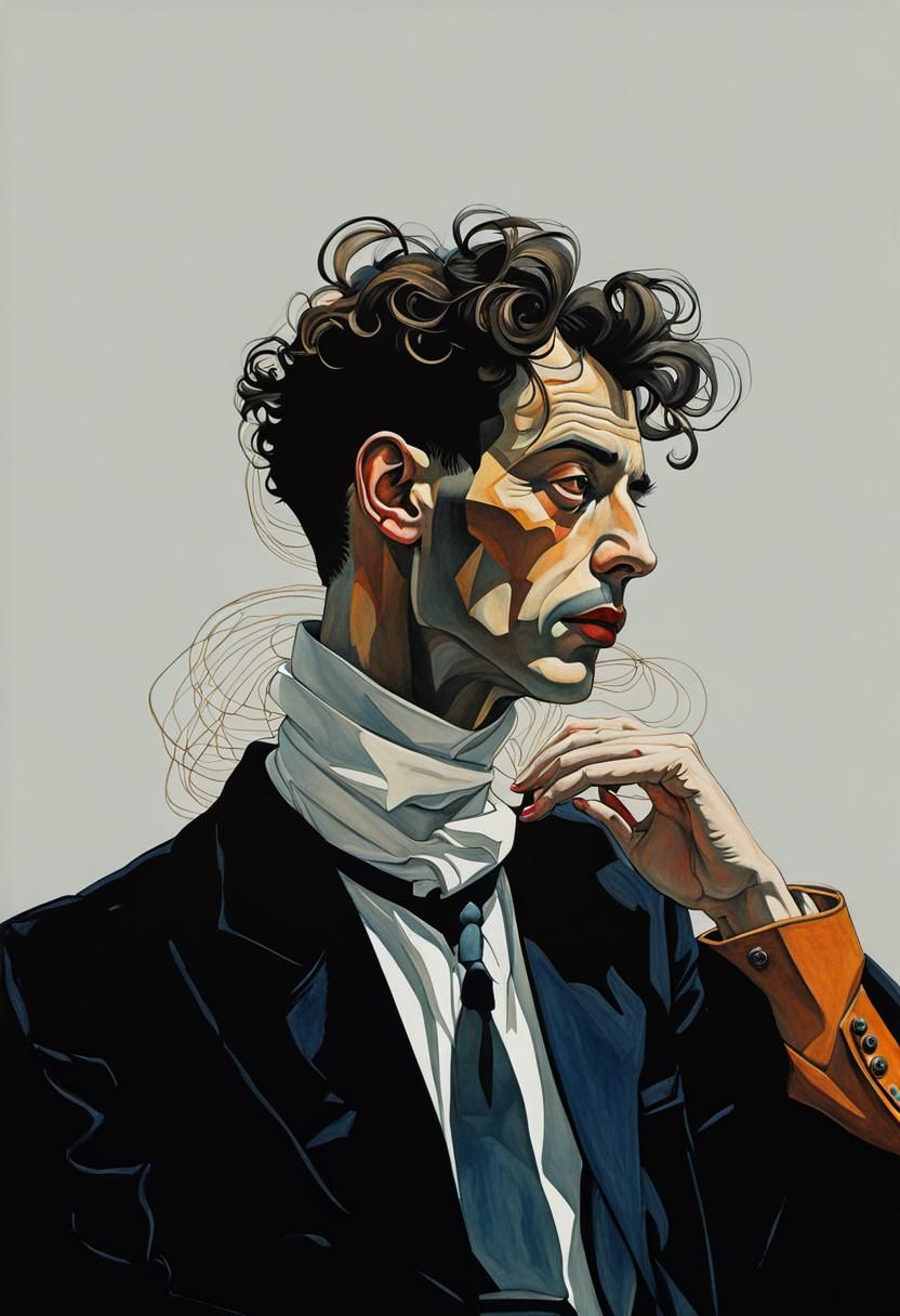 Abstract Organic Line Drawing in Modern Art Style