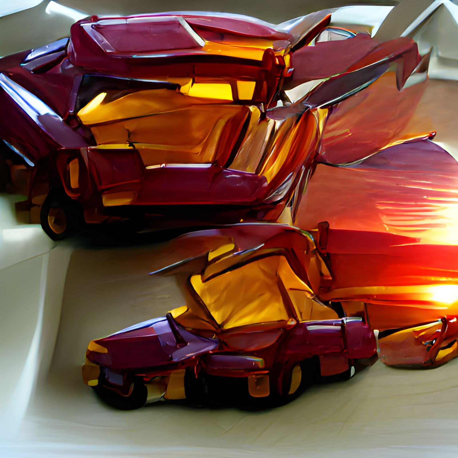 Hyperrealistic Rodimus Prime in Golden Sunlight