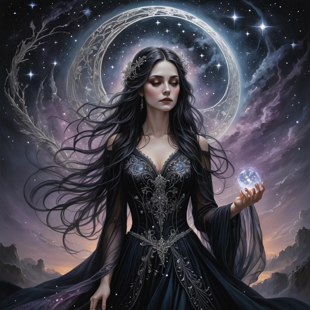 Lunar Star Keeper in Gothic Dark Fantasy Style