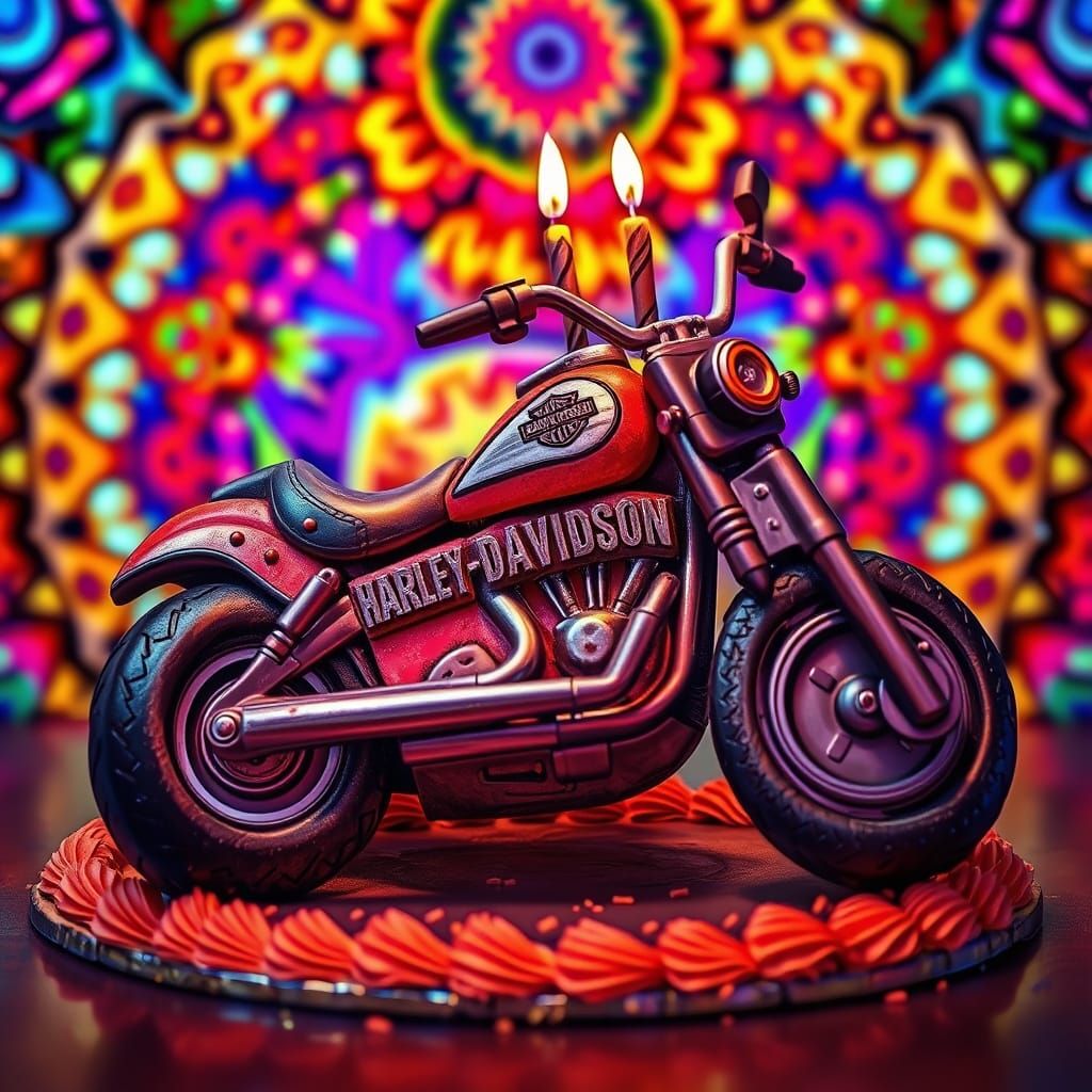 Harley-Davidson Cake with Hyperrealistic Details