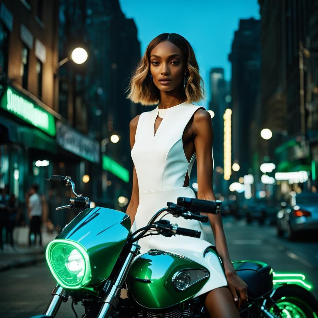 Jourdan Dunn in City Night Scene