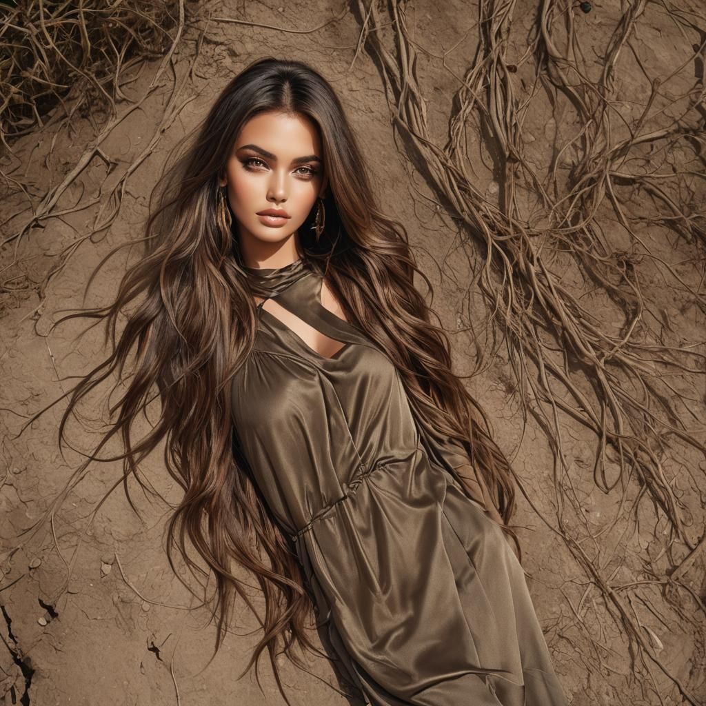 Sensual Brunette at Sunset