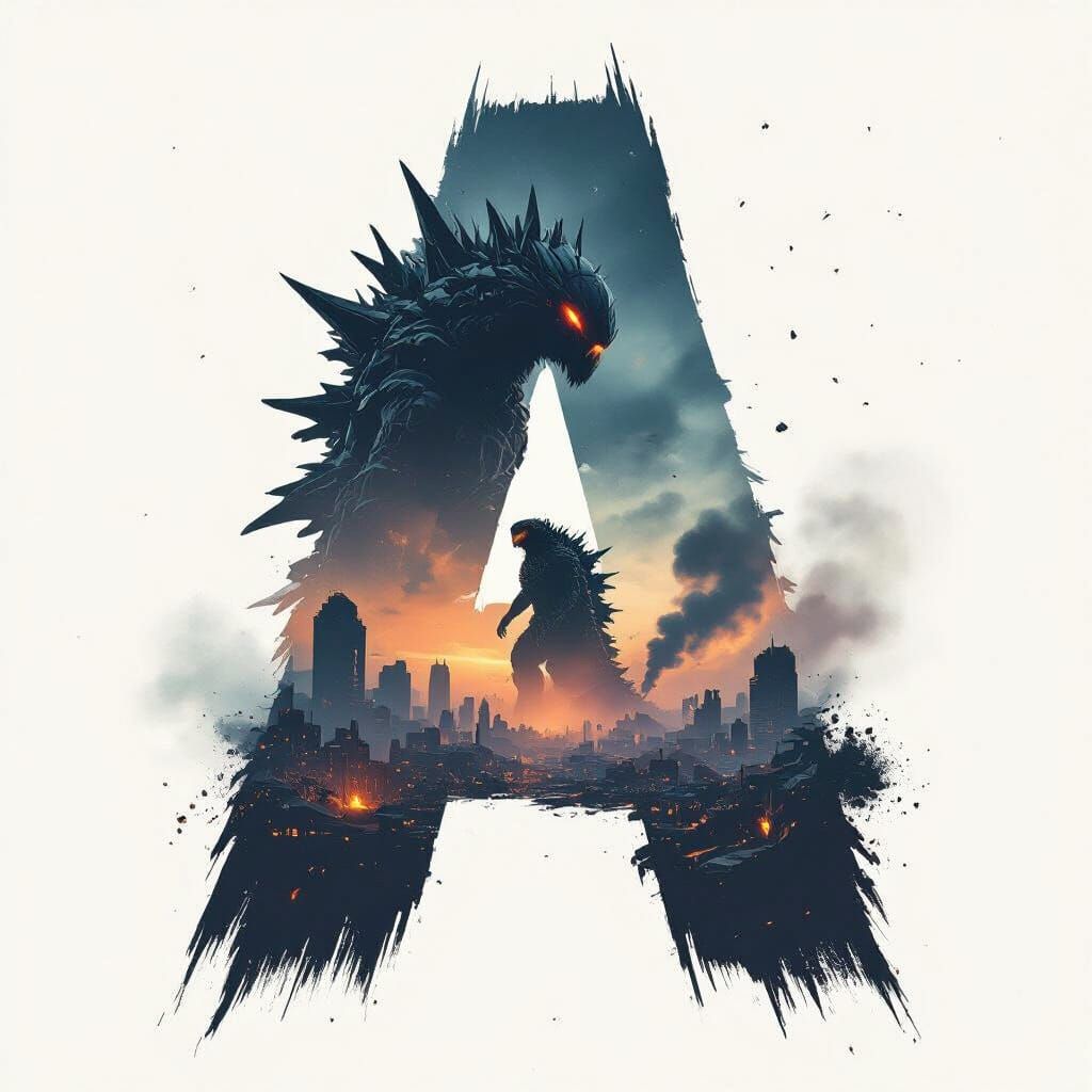 Kaiju Insectoid in Abstract Letter A Poster Art