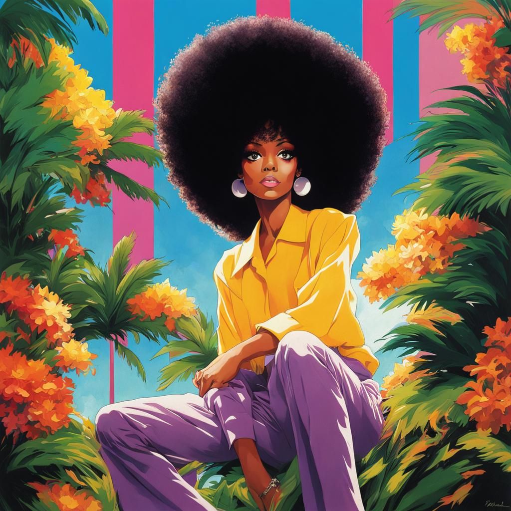 Diana Ross in Anime Key Visual Style