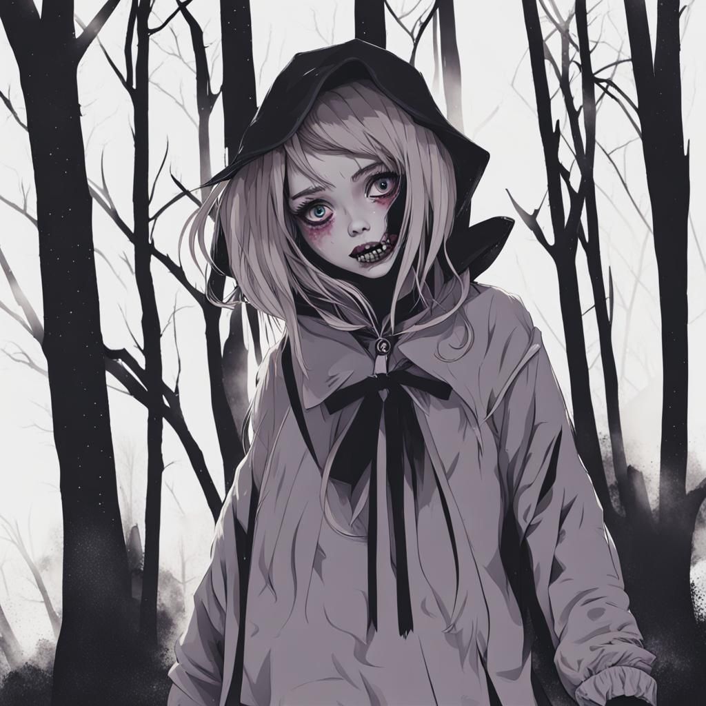 Scary Girl Image Generated by AI