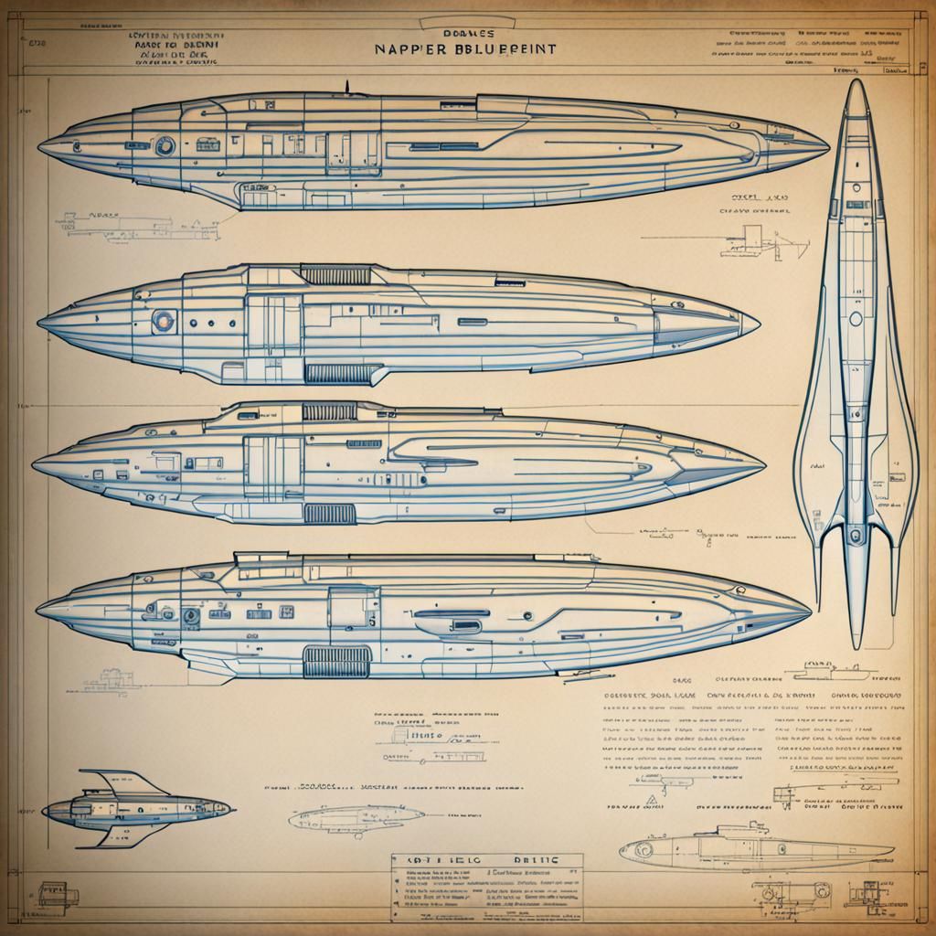 Detailed Blueprint of Napier Deltic Spaceship Range