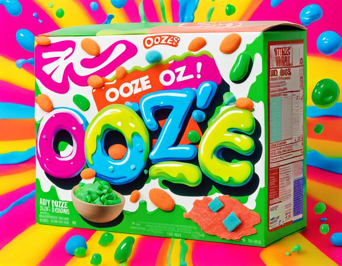 Slime Cereal Box: Neon "Ooze Os!" Product