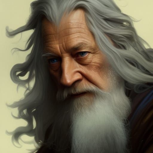 Gandalf Portrait in Art Nouveau Style