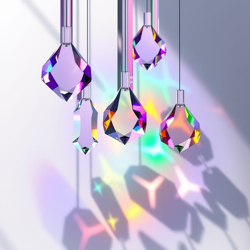 Vibrant Prism Dance in Futuristic Whitespaces