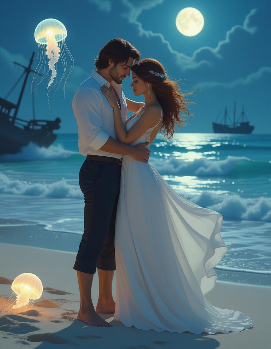 Romantic Beach Scene in Unreal Engine Style