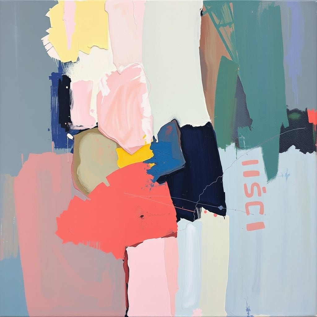 Vibrant Expressionist Abstraction with Neon Accents