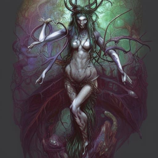 Malevolent Forest Spirit as Digital Painting