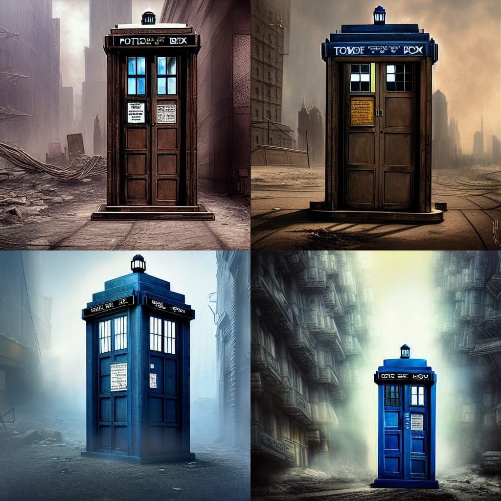 Tardis in Steampunk City, Giger Style