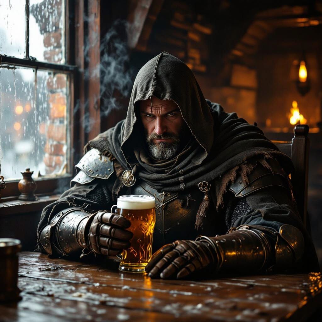 Knight in Tavern, Chiaroscuro and Atmospheric Detail