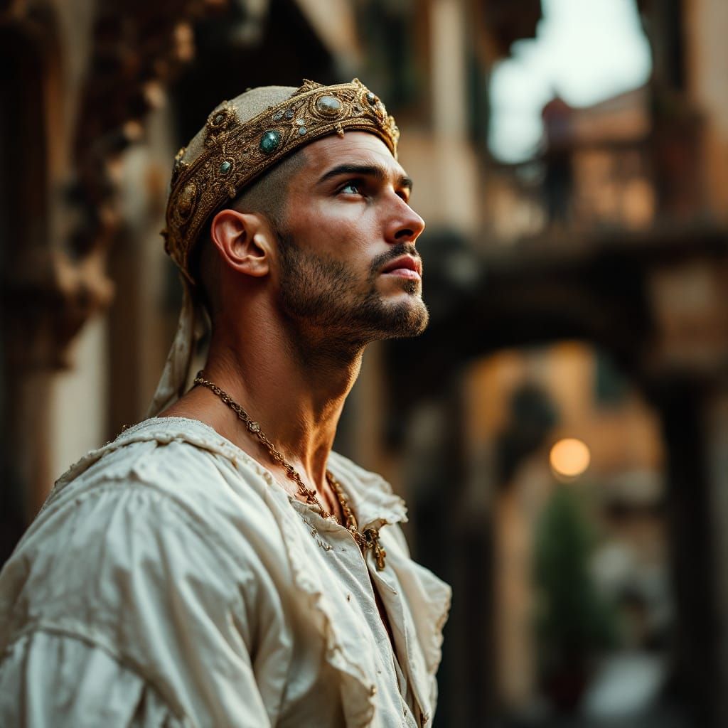 Renaissance Man in Verona Under Juliet's Balcony