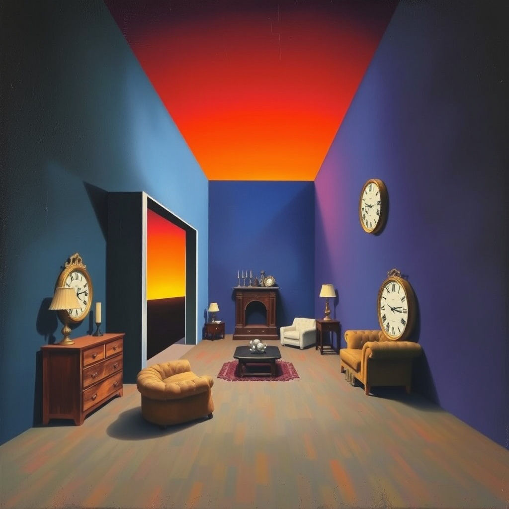 Surreal Room with Impossible Geometry in Dreamscape Style