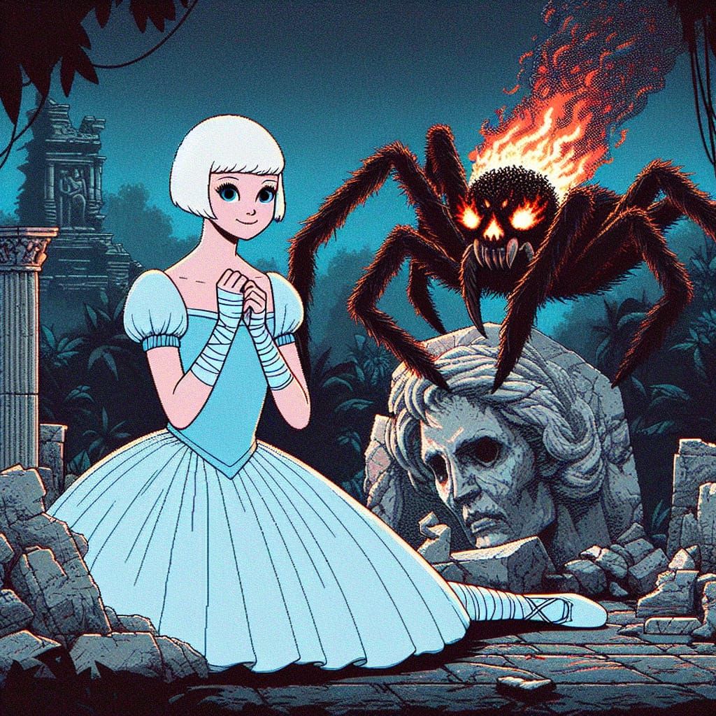 Albino Princess in a Smoldering Jungle