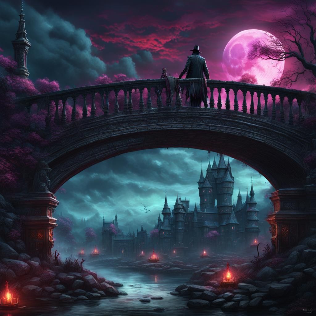 Bloodborne Serpent Hunter Under Cyan Moon