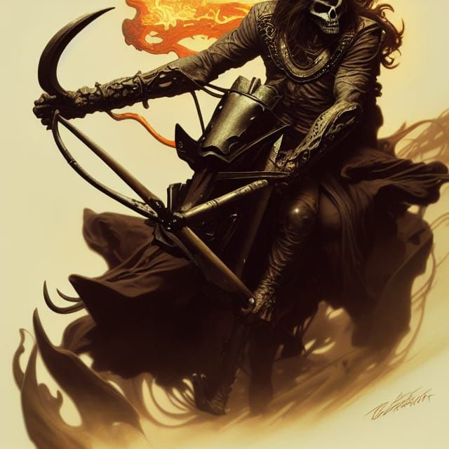 Sinister Ghost Rider Portrait in Artstation Style